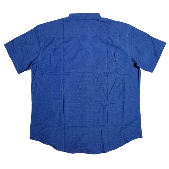Van Heusen Air Mens Short Sleeve Button Front Shirt Blu Faded Cadet 2XL New - Picture 6 of 8